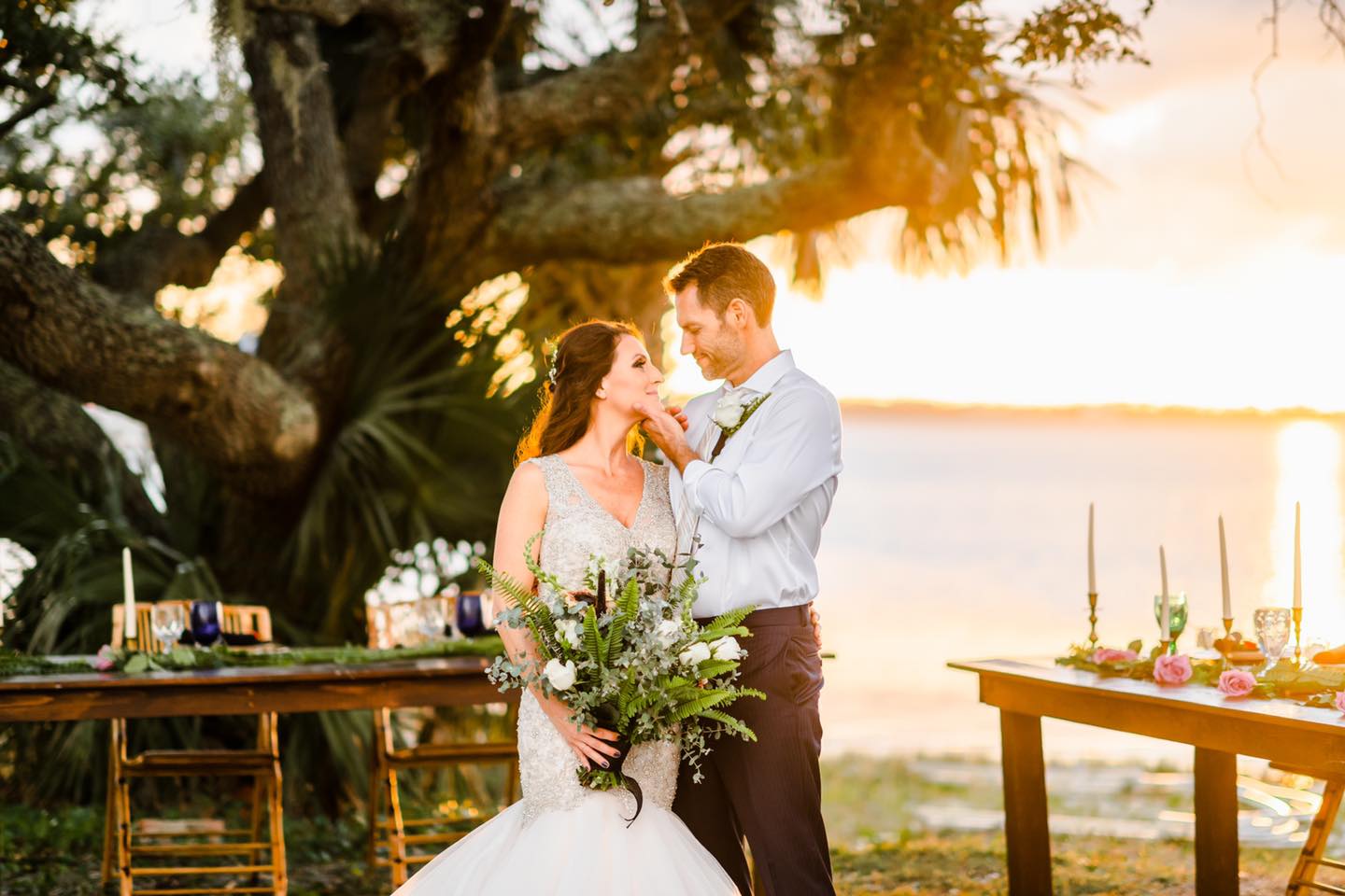 waterfront wedding reception