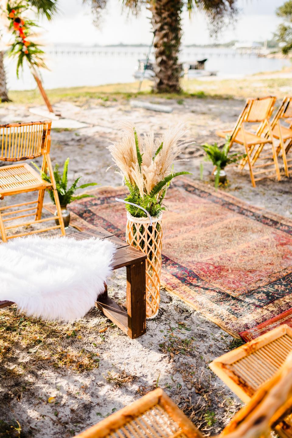 boho wedding ceremony decor
